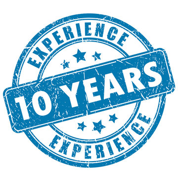 Ten years experience stamp