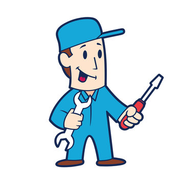 recommend clip art: cartoon repairman