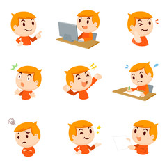 男の子　仕事　ポーズ