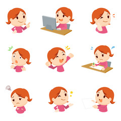 女の子　仕事　ポーズ