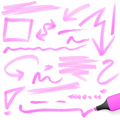 colored highlighter with markings