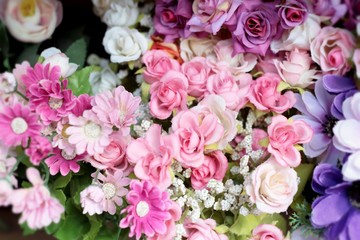 Beautiful rose of artificial flowers