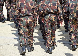 Soldiers in camouflage uniform