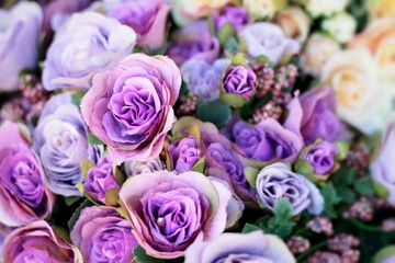 Beautiful rose of artificial flowers
