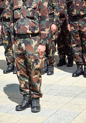 Soldiers in camouflage uniform