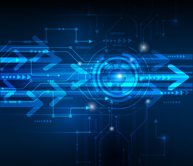Vector illustration  hi-tech blue abstract technology background