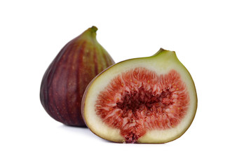 Fresh figs on white background