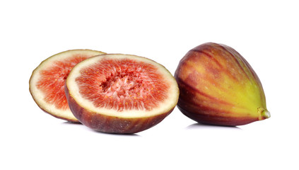 Fresh figs on white background