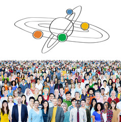 Center Saturn Universe Leadership Responsibility Concept