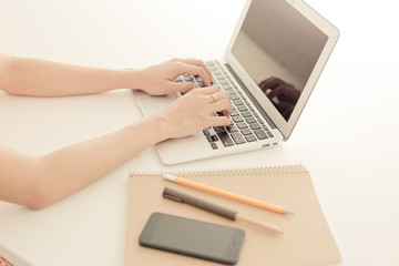 woman using her laptop