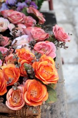 Beautiful rose of artificial flowers