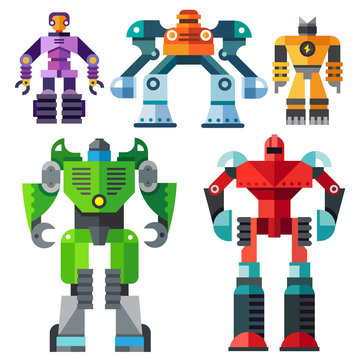 Illustrations modern transformer robots