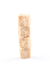 brown sugar cube isolated