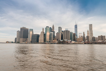 Naklejka premium Skyline of Downtown Manhattan