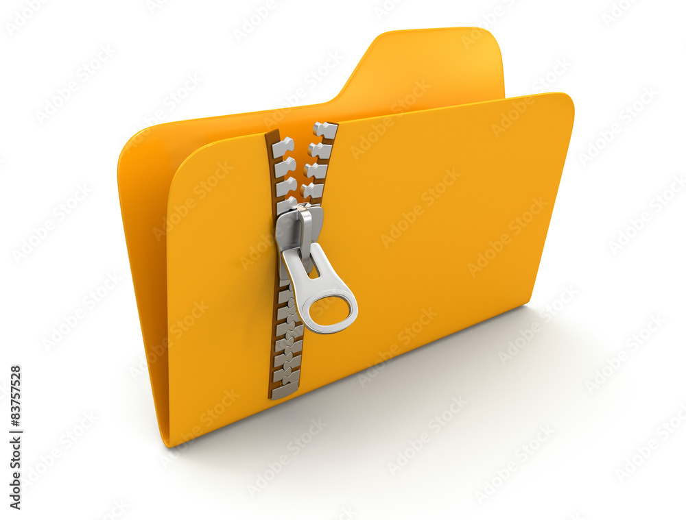 Poster folder and list with zipper (clipping path included)