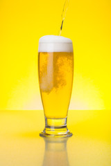Beer being pured into glass