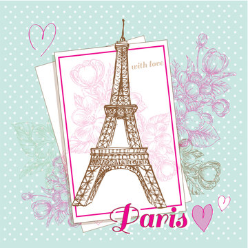 Paris frame and Eiffel tower