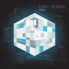 Abstract cubic infographic design vector - 83758392