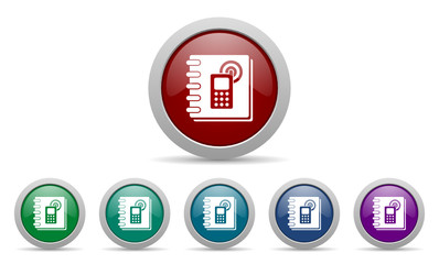 phonebook vector web icon set