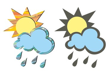 Rainy cloud with the sun.