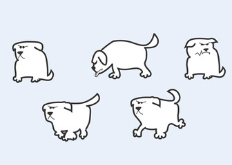 A large white dog. Vector