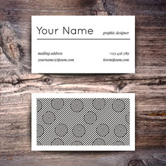 Business card template with creative white and black retro