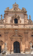 Fototapeta na wymiar Sicilia,Modica, Facciata della chiesa di San Pietro 