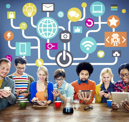 Connecting Internet Online Social Media Social Network Concept