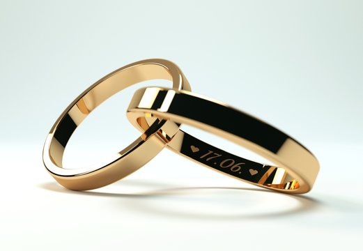 goldene Ringe mit 17 Juni Gravur