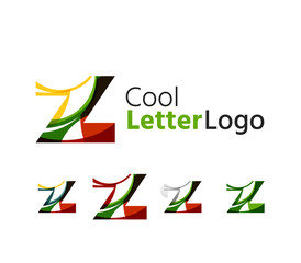 Set of abstract Z letter company logos. Business icons