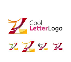 Set of abstract Z letter company logos. Business icons