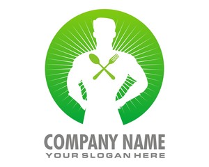 spoon silhouette of man logo image vector