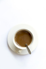 cup of coffee on white background