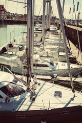 Yacht marina in the sunlight