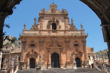 Obraz premium Sicilia,Modica, Facciata della chiesa di San Pietro 