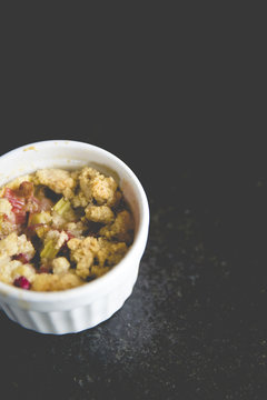 pieplant crumble in glass