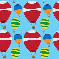 Fototapeta premium air balloon seamless background