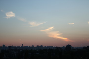Evening cloudscape in city