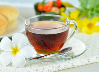 cups of tea on wooden table