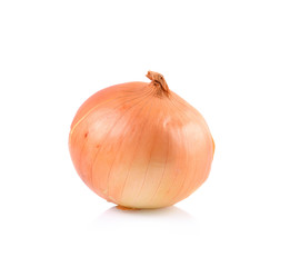 Ripe onion on a white background