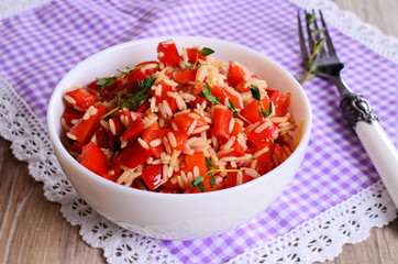 Rice with paprika
