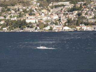 Obraz premium Boat on the Lake of Como