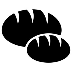 2 Brote, Icon, Vektor, schwarz-wei&szlig;, freigestellt
