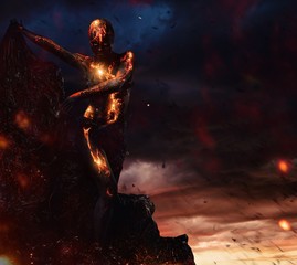 Creature made from lava and fire
