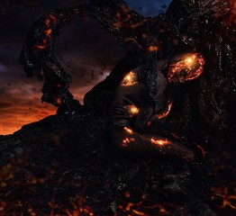Creature made from lava and fire