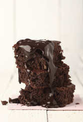 chocolate cake with chocolate sauce