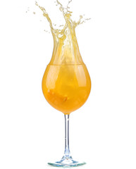 Wine collection - Splashing red wine in a glass. Isolated 