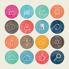 Management Grunge Vector Icons Collection