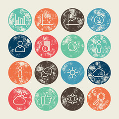 Management Grunge Vector Icons Collection