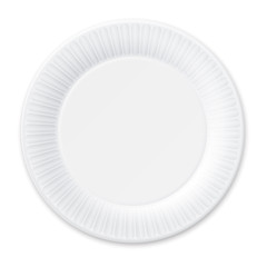 Disposable Paper Plate. Isolated on White.